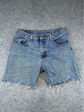 Canyon River Blues Denim Shorts Women Size 14 Regular Light Wash Frayed Hem Mom